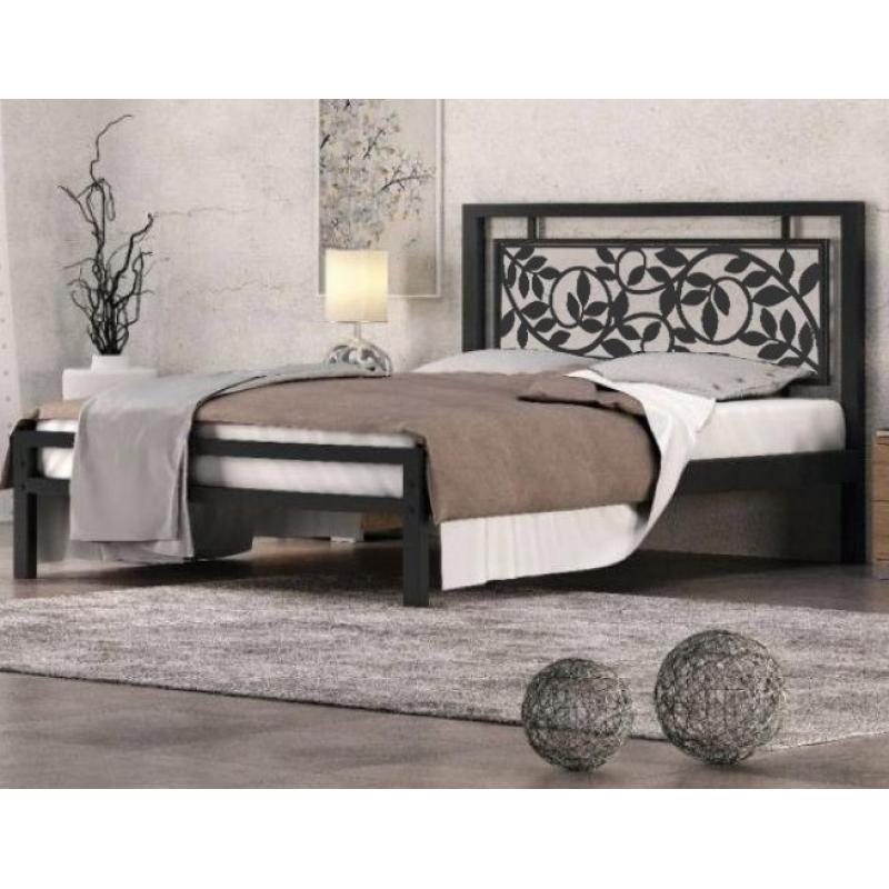 Κρεβάτι Μεταλλικό Διπλό 160x200εκ Industrial flowers brown rust