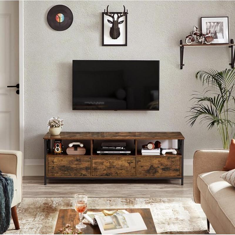 Έπιπλο τηλεόρασης Νεφέλη Αγροικία ρουστίκ με ατσάλινο πλαίσιο 147 x 40 x 50 cm LTV301B01