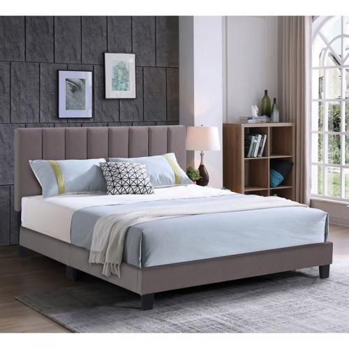 ALLEGRO Κρεβάτι Διπλό 140x190cm, Ύφασμα Cappuccino, με Κεφαλάρι πολλαπλών θέσεων