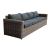 ARIZONA 4Θέσιος Καναπές Κήπου ALU, 4mm Half-Round Wicker Grey Brown, Μαξιλάρια Ανθρακί