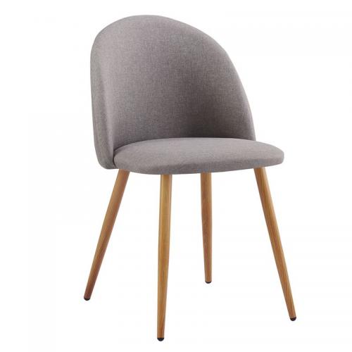 BELLA Καρέκλα Τραπεζαρίας, Μέταλλο Βαφή Φυσικό, Ύφασμα Απόχρωση Sand Grey