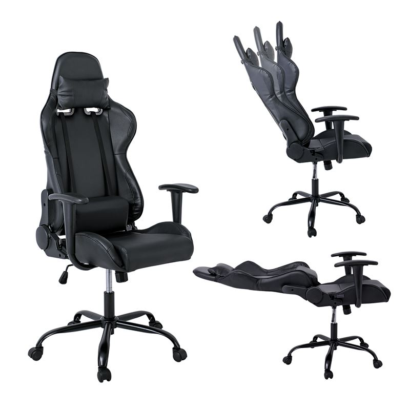 BF8350 Gaming Πολυθρόνα Γραφείου, Ανάκλιση Πλάτης έως 90°, Pu Μαύρο BF8350 Gaming Πολυθρόνα Γραφείου, Ανάκλιση Πλάτης έως 90°, Pu Μαύρο