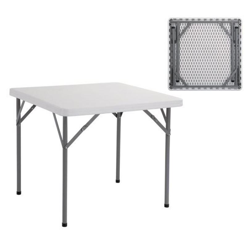 BLOW Τραπέζι Catering Πτυσσόμενο, Μέταλλο Γκρι, HDPE Άσπρο 45mm