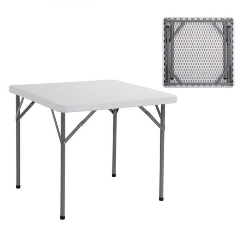 BLOW Τραπέζι Catering Πτυσσόμενο, Μέταλλο Γκρι, HDPE Άσπρο 45mm
