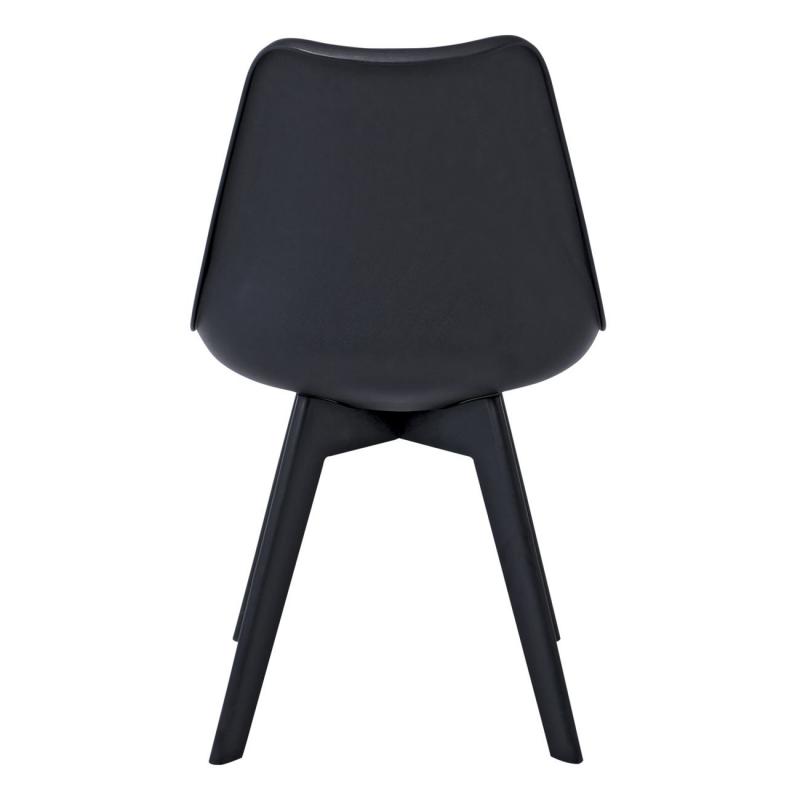 MARTIN-II Καρέκλα PP Μαύρη, Μονταρισμένη Ταπετσαρία