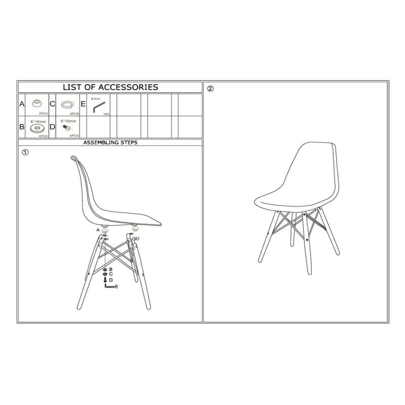 ART Wood Καρέκλα Τραπεζαρίας - Κουζίνας, Πόδια Οξιά, Κάθισμα PP Γκρι - 1 Step K/D