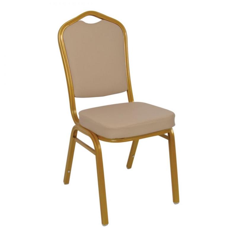HILTON Καρέκλα Μέταλλο Βαφή Gold, Pu Cappuccino HILTON Καρέκλα Μέταλλο Βαφή Gold, Pu Cappuccino