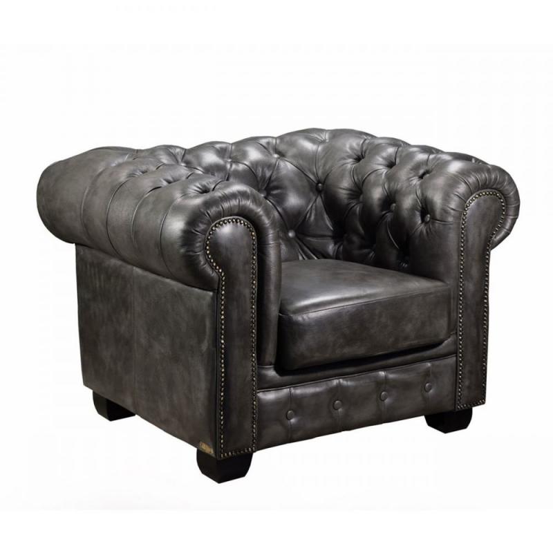 CHESTERFIELD 689 Πολυθρόνα Σαλονιού - Καθιστικού, Δέρμα, Απόχρωση Antique Grey CHESTERFIELD 689 Πολυθρόνα Σαλονιού - Καθιστικού, Δέρμα, Απόχρωση Antique Grey