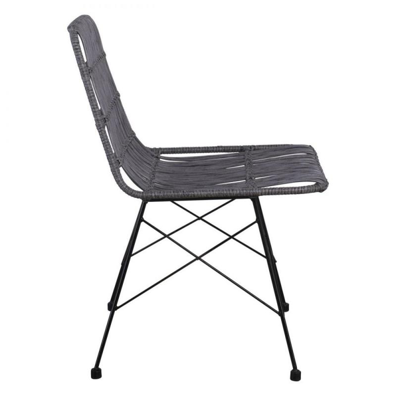 SALSA Καρέκλα Κήπου Βεράντας Μέταλλο Βαφή Μαύρο, Wicker Γκρι SALSA Καρέκλα Κήπου Βεράντας Μέταλλο Βαφή Μαύρο, Wicker Γκρι
