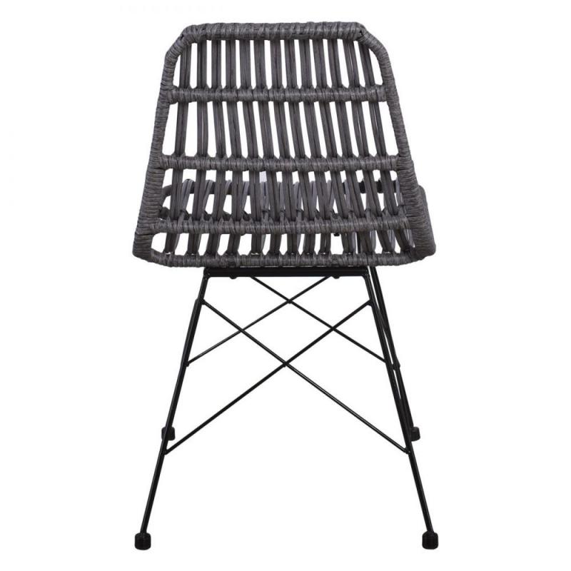 SALSA Καρέκλα Κήπου Βεράντας Μέταλλο Βαφή Μαύρο, Wicker Γκρι SALSA Καρέκλα Κήπου Βεράντας Μέταλλο Βαφή Μαύρο, Wicker Γκρι