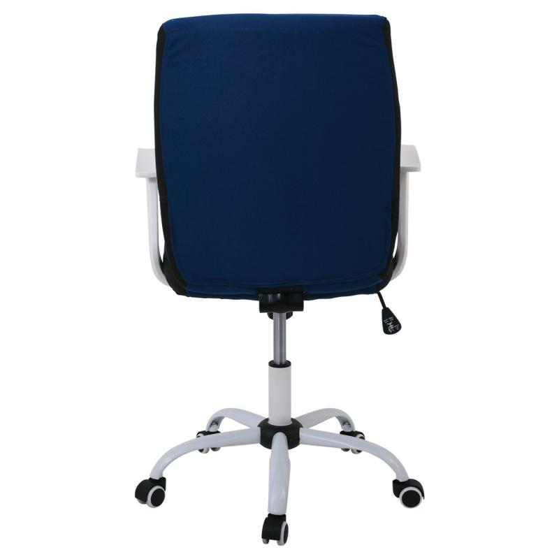 BF3900 Πολυθρόνα Γραφείου Βάση Μέταλλο Βαφή Άσπρο Ύφασμα Μπλε