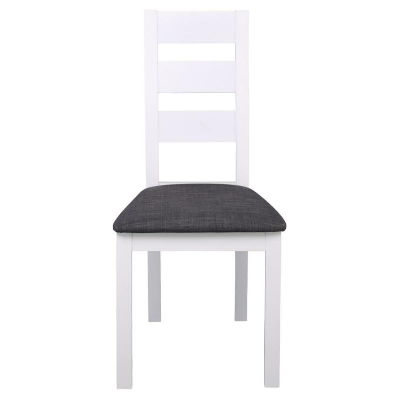 MILLER Καρέκλα Οξυά Άσπρο, Ύφασμα Γκρι