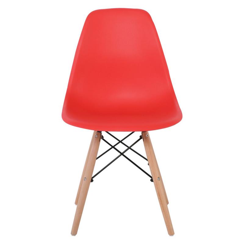 ART Wood Καρέκλα Τραπεζαρίας - Κουζίνας, Πόδια Οξιά, Κάθισμα PP Κόκκινο - 1 Step K/D