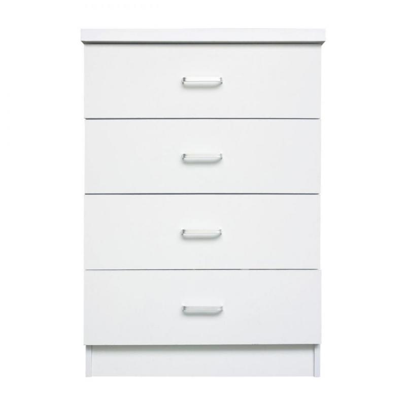 DRAWER Συρταριέρα με 4 Συρτάρια, Απόχρωση Άσπρο