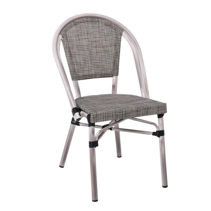 COSTA Καρέκλα Dining Αλουμινίου, Απόχρωση Antique Grey -Textilene Μπεζ COSTA Καρέκλα Dining Αλουμινίου, Απόχρωση Antique Grey -Textilene Μπεζ