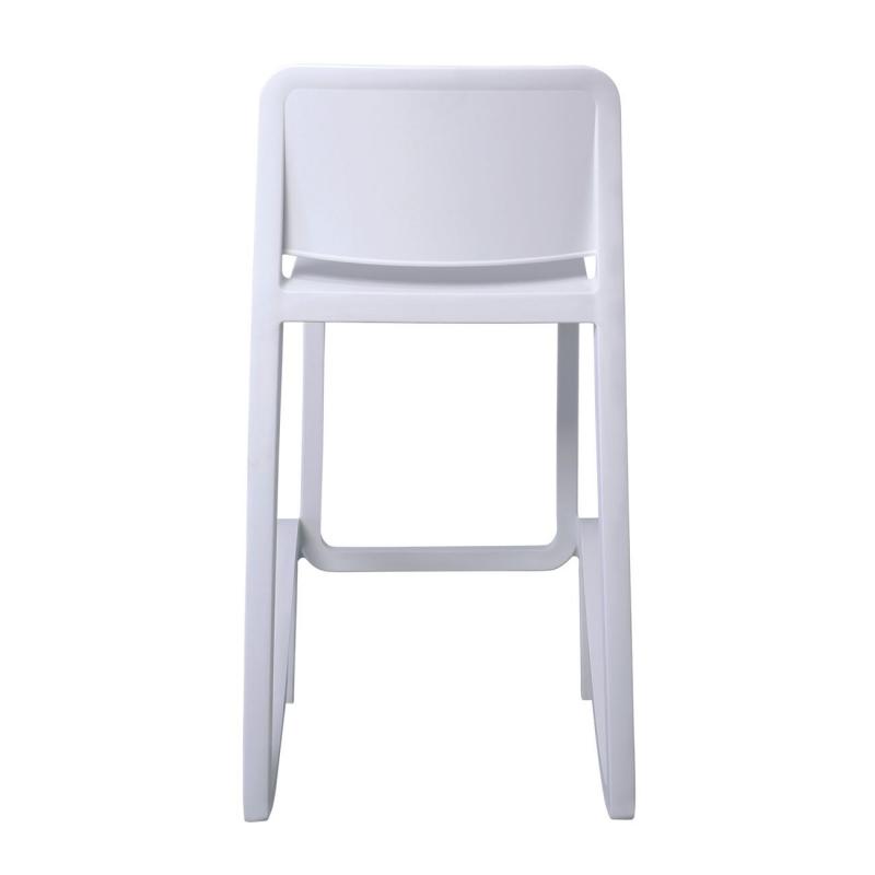 GIANO Σκαμπό BAR με Πλάτη, PP-UV Άσπρο, Στοιβαζόμενο Ύψος Καθίσματος 65cm (Συσκ.4)