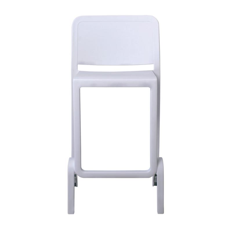 GIANO Σκαμπό BAR με Πλάτη, PP-UV Άσπρο, Στοιβαζόμενο Ύψος Καθίσματος 65cm (Συσκ.4)