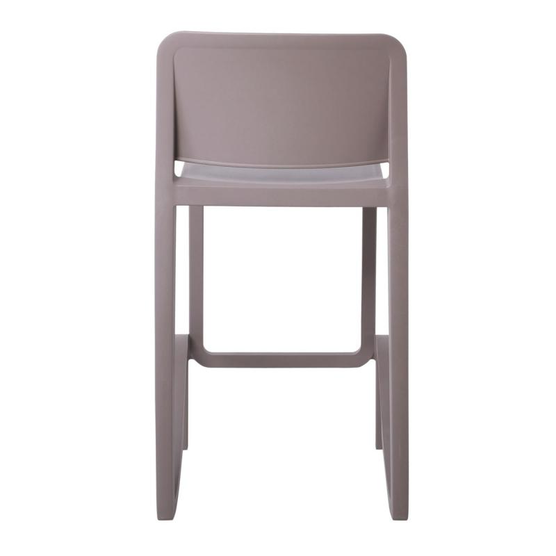 GIANO Σκαμπό BAR με Πλάτη, PP-UV Tortora, Στοιβαζόμενο Ύψος Καθίσματος 65cm (Συσκ.4)