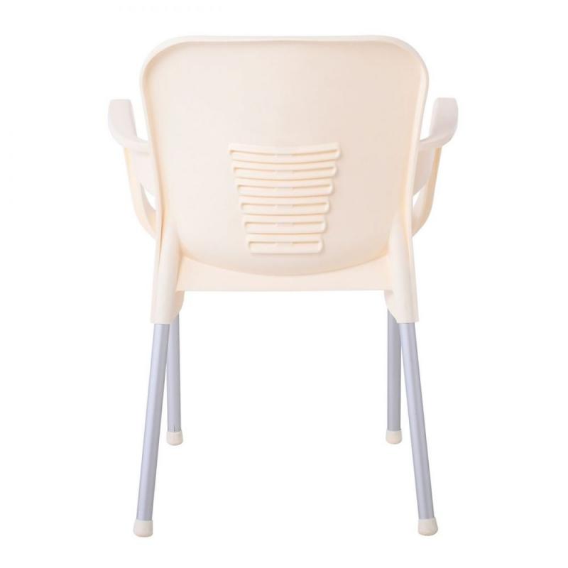 LARA-II Πολυθρόνα Dining Στοιβαζόμενη, ALU Silver, PP Εκρού LARA-II Πολυθρόνα Dining Στοιβαζόμενη, ALU Silver, PP Εκρού