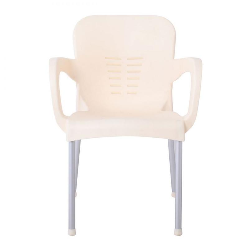 LARA-II Πολυθρόνα Dining Στοιβαζόμενη, ALU Silver, PP Εκρού LARA-II Πολυθρόνα Dining Στοιβαζόμενη, ALU Silver, PP Εκρού