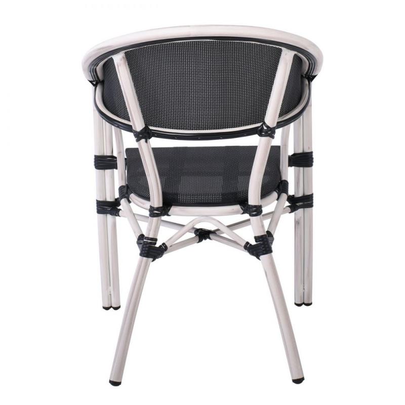 VEGERA Πολυθρόνα Dining Αλουμίνιο Βαφή Antique White Textilene Μαύρο VEGERA Πολυθρόνα Dining Αλουμίνιο Βαφή Antique White Textilene Μαύρο