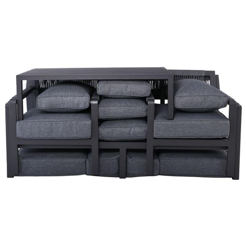 RIVIERA Set Σαλόνι Κήπου ALU: 3Θέσιος+2 Πολυθρόνες+Τραπέζι, Σκελετός & Μαξιλάρια Ανθρακί RIVIERA Set Σαλόνι Κήπου ALU: 3Θέσιος+2 Πολυθρόνες+Τραπέζι, Σκελετός & Μαξιλάρια Ανθρακί