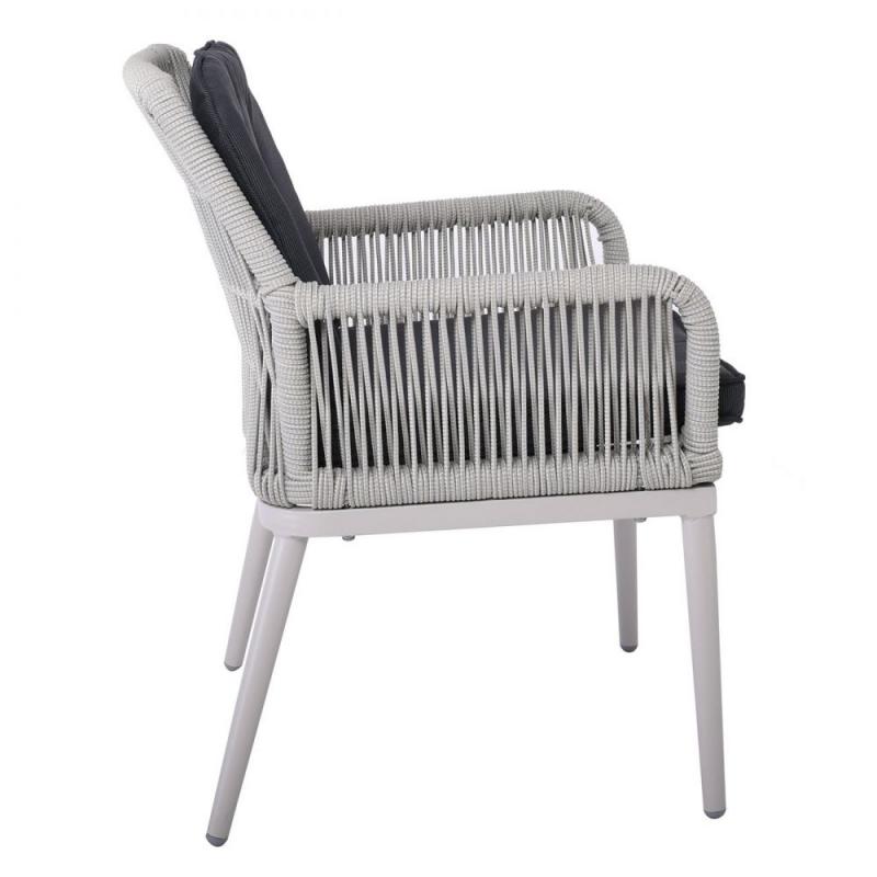 ALLEY Πολυθρόνα Τραπεζαρίας Κήπου ALU, Rope Grey 6mm, Μαξιλάρια Ανθρακί ALLEY Πολυθρόνα Τραπεζαρίας Κήπου ALU, Rope Grey 6mm, Μαξιλάρια Ανθρακί