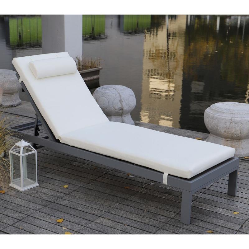 SUNLOUNGER Μαξιλάρι Ξαπλώστρας με Προσκέφαλο, Ύφασμα Water Repellent Εκρού, Φερμουάρ SUNLOUNGER Μαξιλάρι Ξαπλώστρας με Προσκέφαλο, Ύφασμα Water Repellent Εκρού, Φερμουάρ