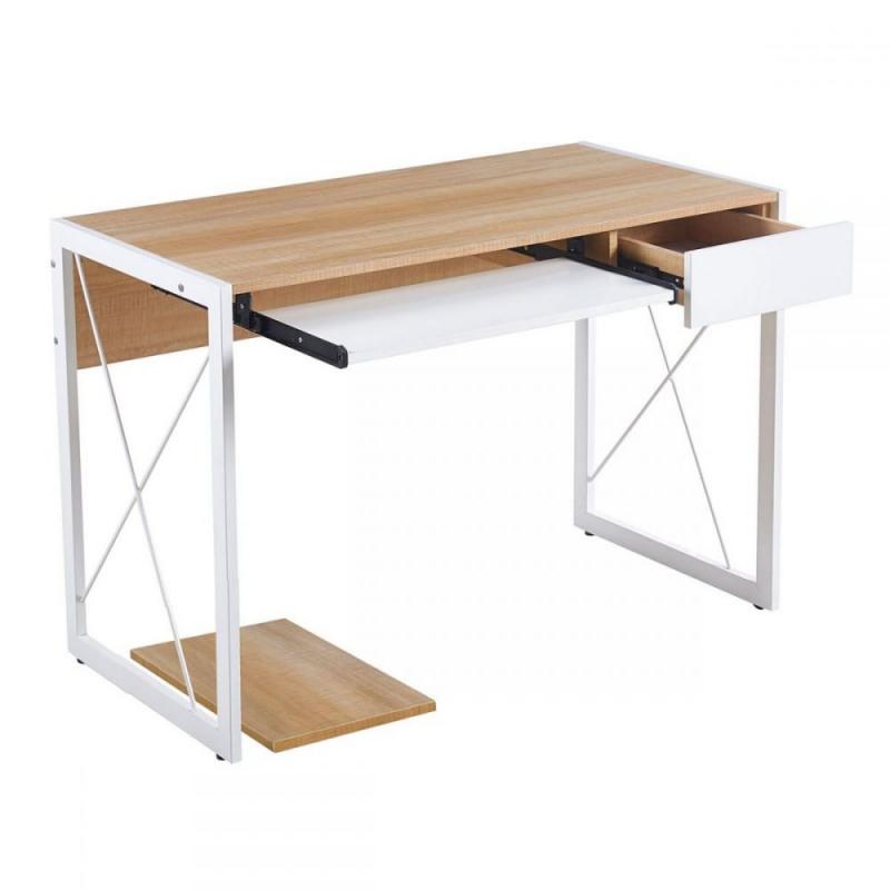 UNIT Γραφείο Η/Υ, Μέταλλο Βαφή Άσπρο, Melamine Απόχρωση Sonoma UNIT Γραφείο Η/Υ, Μέταλλο Βαφή Άσπρο, Melamine Απόχρωση Sonoma