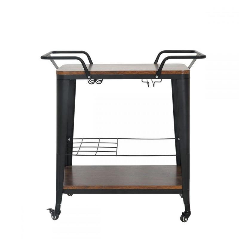 RELIX Trolley Bar-Pro Μέταλλο Βαφή Μαύρο, MDF Απόχρωση Καρυδί RELIX Trolley Bar-Pro Μέταλλο Βαφή Μαύρο, MDF Απόχρωση Καρυδί