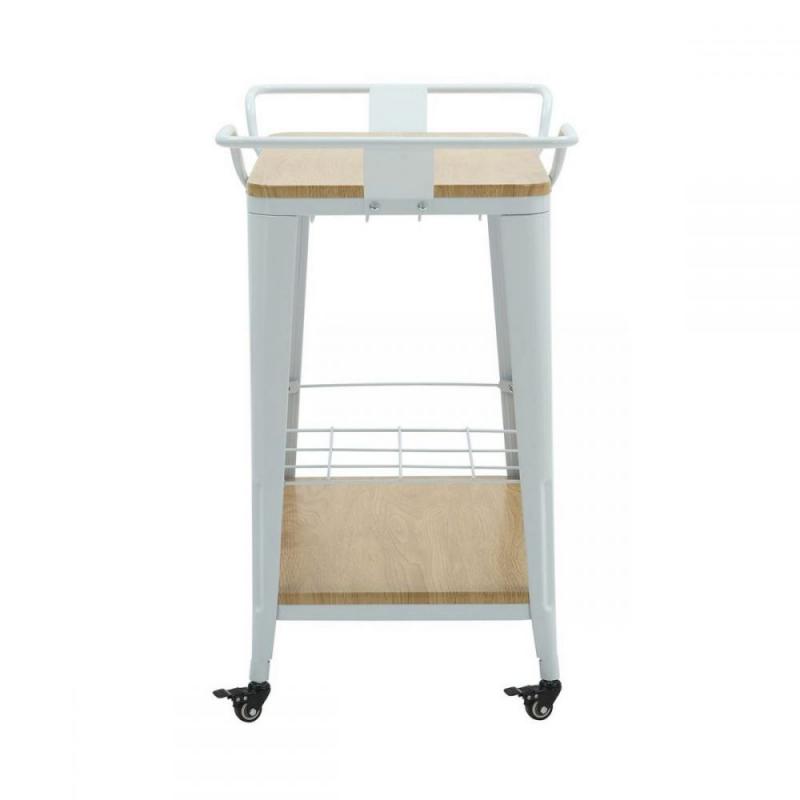 RELIX Trolley Bar-Pro Μέταλλο Βαφή Άσπρο, MDF Απόχρωση Φυσικό