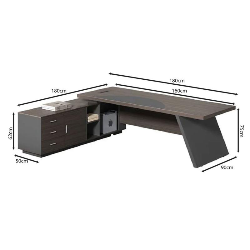 MASTER Γραφείο Αριστερή Γωνία, Απόχρωση Grey Walnut MASTER Γραφείο Αριστερή Γωνία, Απόχρωση Grey Walnut