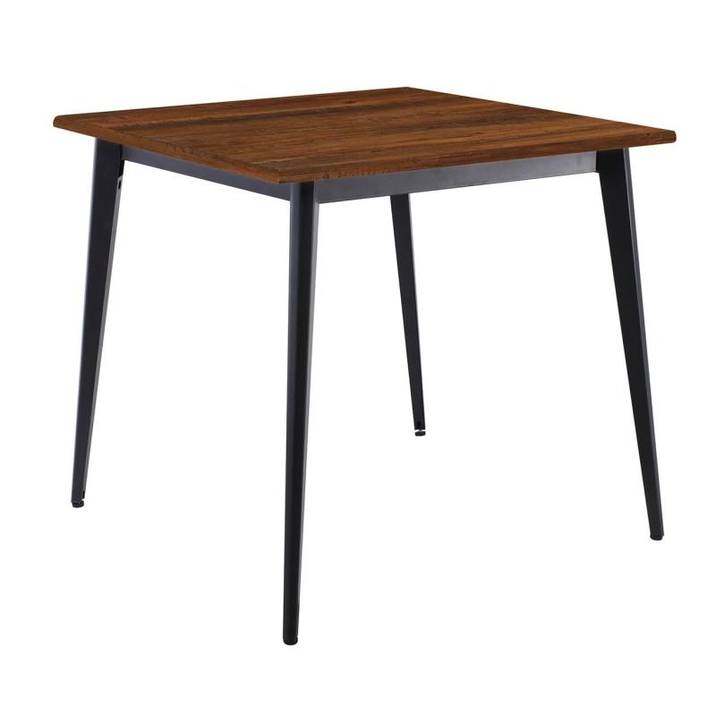 VIDAL Τραπέζι Μέταλλο Βαφή Μαύρο, Επιφάνεια 80x80cm/16mm Contract Sliq Walnut VIDAL Τραπέζι Μέταλλο Βαφή Μαύρο, Επιφάνεια 80x80cm/16mm Contract Sliq Walnut