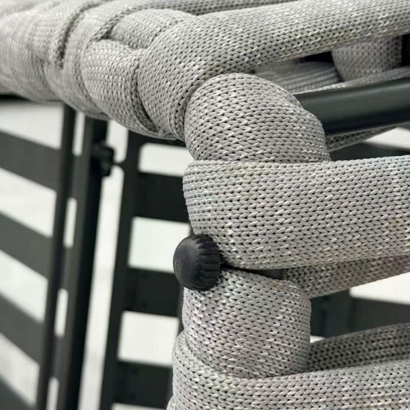 MAJORCA Ξαπλώστρα, Αλουμίνιο με Olefin Rope Γκρι, Μαξιλάρι Ανοιχτό Γκρι MAJORCA Ξαπλώστρα, Αλουμίνιο με Olefin Rope Γκρι, Μαξιλάρι Ανοιχτό Γκρι