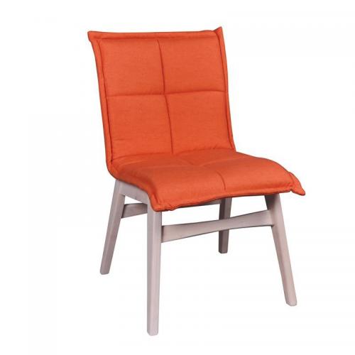 FOREX Καρέκλα White Wash, Ύφασμα Πορτοκαλί
