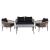 GASBA Set Σαλόνι Κήπου 4τεμ, Alu Ανθρακί, Rope Wicker Φυσικό, Μαξιλάρια Σκούρο Γκρι