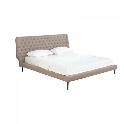 KENZO Κρεβάτι Διπλό, για Στρώμα 160x200cm, Pu Μπεζ