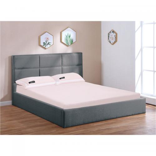 MAX Κρεβάτι Διπλό με Χώρο Αποθήκευσης, για Στρώμα 160x200cm, Ύφασμα Ανθρακί