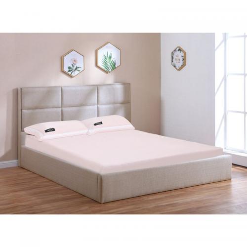 MAX Κρεβάτι Διπλό με Χώρο Αποθήκευσης, για Στρώμα 160 x200cm, Ύφασμα Απόχρωση Sand