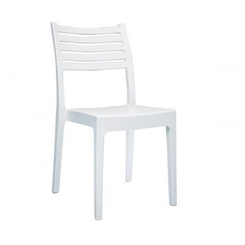 OLIMPIA Καρέκλα Τραπεζαρίας Κήπου Στοιβαζόμενη, PP - UV Protection, Απόχρωση Άσπρο