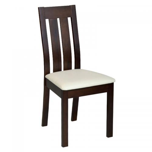 REGO Καρέκλα Οξυά Σκούρο Καρυδί, PVC Εκρού