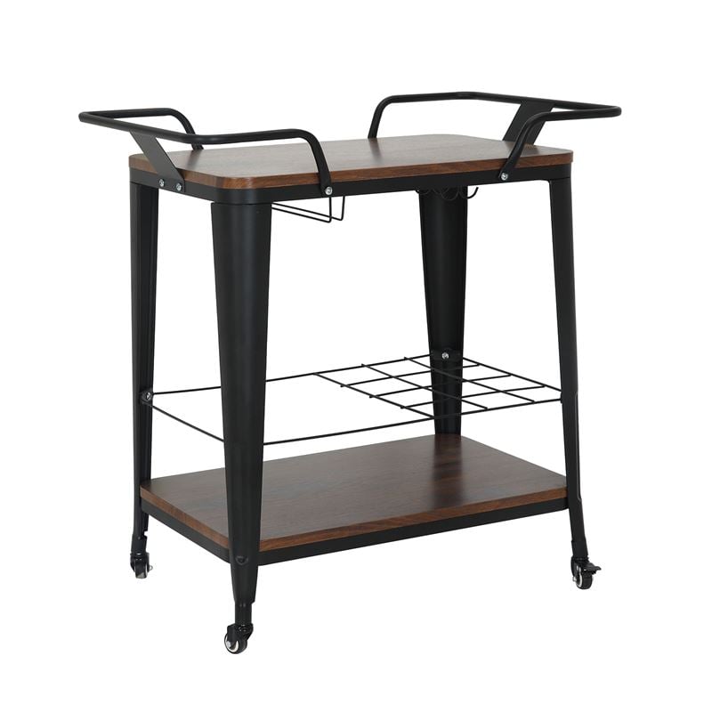 RELIX Trolley Bar-Pro Μέταλλο Βαφή Μαύρο, MDF Απόχρωση Καρυδί RELIX Trolley Bar-Pro Μέταλλο Βαφή Μαύρο, MDF Απόχρωση Καρυδί