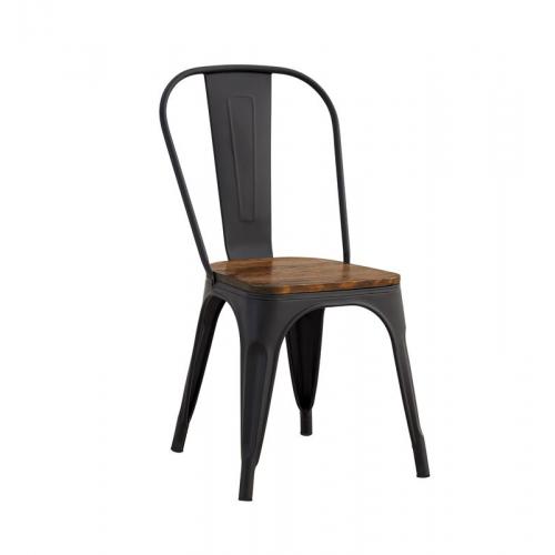 RELIX Wood Dark Oak Καρέκλα Μέταλλο Βαφή Μαύρο