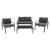 RIVIAN Set Σαλόνι Κήπου 4τεμ, Μέταλλο Βαφή Ανθρακί, Μαξιλάρια Γκρι
