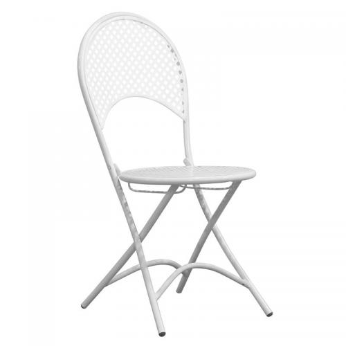 RONDO Καρέκλα Πτυσσόμενη, Μέταλλο Mesh Βαφή Άσπρο