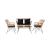 SALSA MAX Living Set Κήπου 4 τεμαχίων, Μέταλλο Βαφή Μαύρο, Wicker Φυσικό, Μαξιλάρια Μαύρο