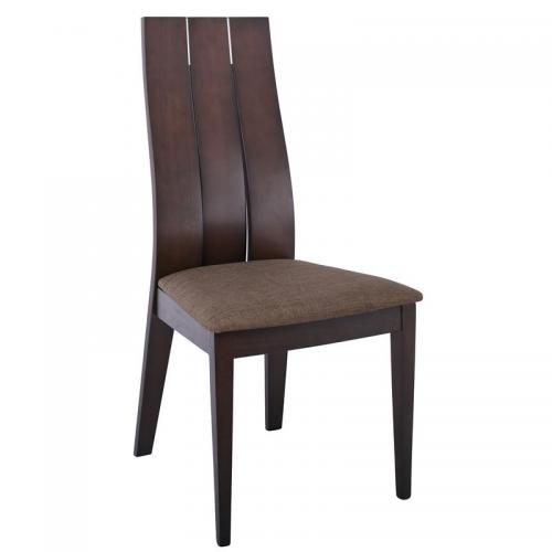 SAMBER Καρέκλα, Οξιά Καρυδί Burn Beech, Ύφασμα Καφέ