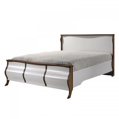 SCARLET Κρεβάτι Ραμποτέ Διπλό, για Στρώμα 160x200cm, Απόχρωση Antique Oak - Άσπρο