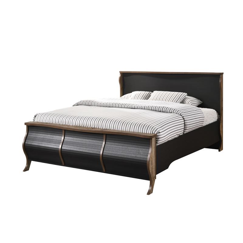 SCARLET Κρεβάτι Ραμποτέ Διπλό, για Στρώμα 160x200cm, Απόχρωση Antique Oak Ebony Oak