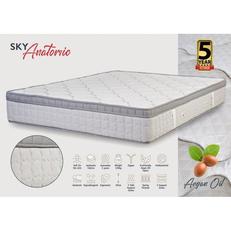 KPS ΣΤΡΩΜΑ ΜΕ ΑΝΩΣΤΡΩΜΑ SKY ANATOMIC 130X190X30EK ARGANOIL KPS ΣΤΡΩΜΑ ΜΕ ΑΝΩΣΤΡΩΜΑ SKY ANATOMIC 130X190X30EK ARGANOIL